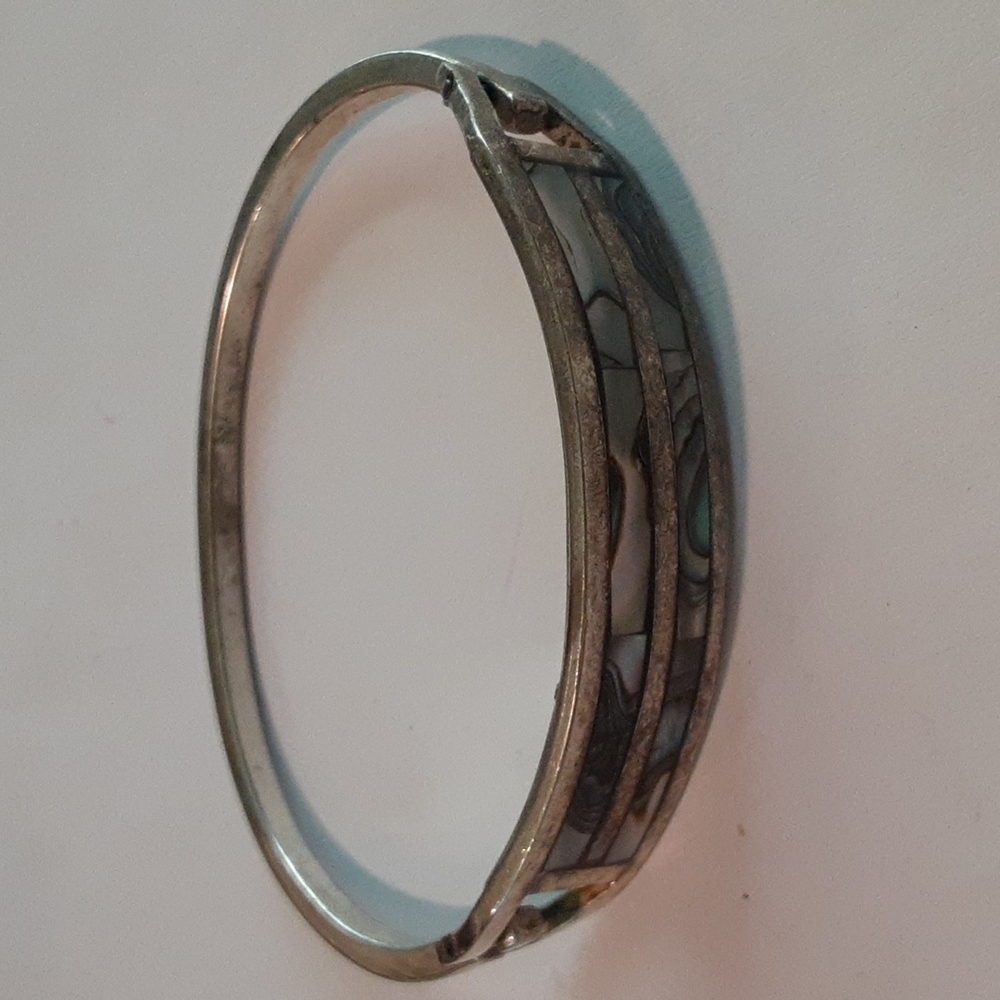 Mexico 925 Abalone hinged bangle